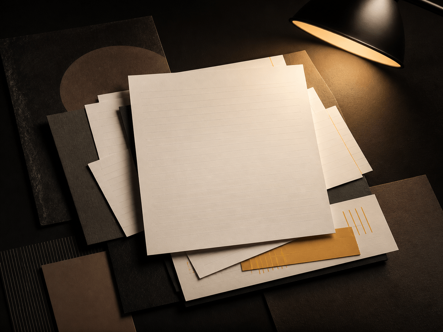 Quiet abstract composition of overlapping papers